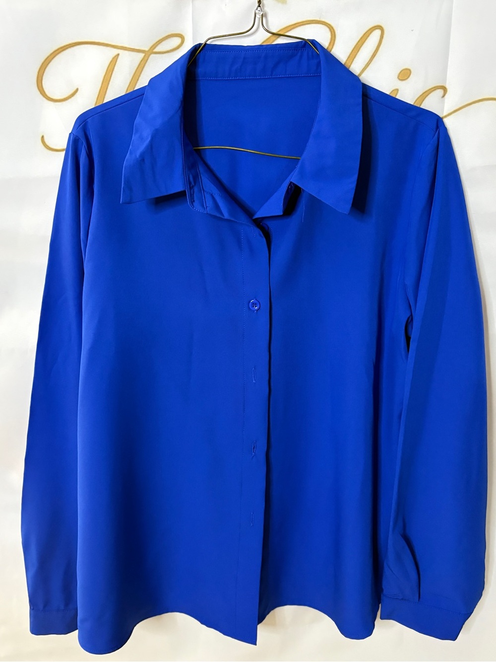 Classic Women's Button-Up Shirt in Royal Blue